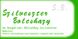 szilveszter bolcshazy business card