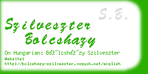 szilveszter bolcshazy business card